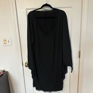 Elegant Black Lace-Trimmed Dress